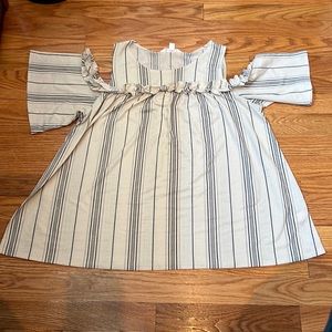 LC Lauren Conrad Striped Cold Shoulder Blouse